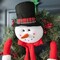 24"D Christmas Flocked Pine Needle & Berry Wreath with matched 20“H Christmas Fabric Snowman Ornament Sets